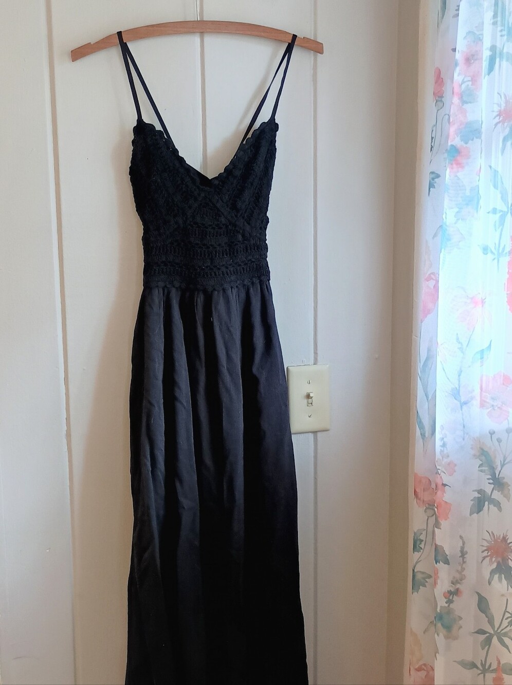 Black Crochet Maxi Dress